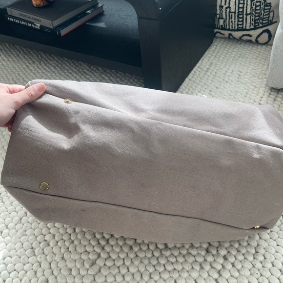 Cuyana Beige Weekender Canvas Tote Bag with Tan Handles - Picture 9 of 10